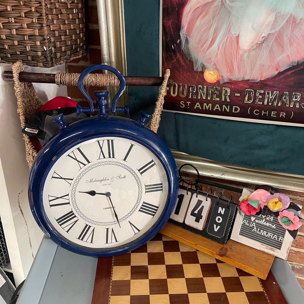 Vintage McLaughlin & Scott wall clock blue